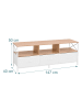 relaxdays TV Lowboard in Natur/ Weiß - (B)147 x (H)50 x (T)40 cm