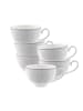 Villeroy & Boch 6er Set Cappuccinotassen Gray Pearl 310 ml weiß in weiß