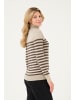 Kaffe Strickpullover KAlizza Slim fit in Feather Gray/ Brown Stripe