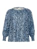 KAFFE curve Bluse langarm KCamina Regular fit in Black/Windsurfer Flower Print