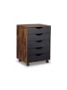 relaxdays Rollcontainer in Braun/ Schwarz - (B)48 x (H)66,5 x (T)39,5 cm