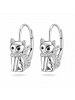 schmuck23 Silber Ohrringe 925 Katze 1,0 cm x 1,0 cm