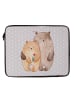 Mr. & Mrs. Panda Laptop Tasche Bären Liebe ohne Spruch in Grau Pastell