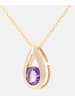 Diamant L'éternel Halskette mit Anhänger aus 375 Gelbgold mit Amethyst