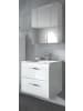Inn.Furn Badmöbel Set 2-teilig in weiß Hochglanz inkl. Waschbecken 60 x 185 cm