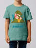 wat? Apparel T-Shirt Krokodil Kleiner Bruder in Teal Monstera