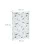 relaxdays Duschrollo Blatt in Schwarz/Weiß - (B)100 x (H)240 cm