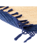 Beliani Geflochtener Teppich MARTS in Beige/Blau - (W) 200 x (L) 200 cm
