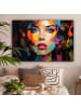 MuchoWow Leinwand Bilder Buntes Porträt