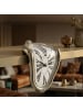 relaxdays Tischuhr "Salvador Dalí" in Silber - (B)11,5 x (H)16 x (T)13 cm