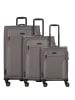 D&N Travel Line 9704 4 Rollen Kofferset 3-teilig mit Dehnfalte in grey
