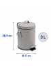 relaxdays Kosmetikeimer in Grau - 3 Liter