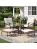 COSTWAY 5 tlg. Polyrattan Gartenmöbel Set mit Kissen in Beige