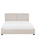 Beliani Doppelbett BELFORT in Beige/Dunkler Holzfarbton - (W) 171 x (H) 100 x (L) 212 cm