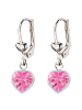 schmuck23 Silber Ohrringe 925 Zirkonia Herz 0,7 cm x 0,8 cm