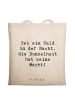 Mr. & Mrs. Panda Shopping Tasche Spruch Angst vor Dunkelheit übe... in Creme
