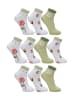 Yuhu Damen Sneaker-Socken 10er Pack Hase Blumen Ostern in Mehrfarbig