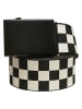 Urban Classics Urban Classics Unisex Check And Solid Canvas Belt 2-Pack in black/offwhite