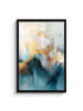 MuchoWow Poster mit Leiste Abstrakte Kunst gold blau  (BxH)