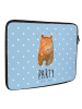 Mr. & Mrs. Panda Laptop Tasche Bär Party mit Spruch in Blau Pastell