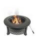 relaxdays Feuerschale in Schwarz - (H)50 x Ø 81 cm