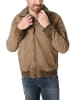 Timezone Klassische Jacke mit flauschigem Kragen und Reißverschluss in Beige