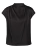 Zero  Satinbluse mit Stehkragen in Black Beauty