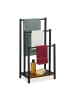 relaxdays Handtuchständer in Braun/ Schwarz - (B)40 x (H)80 x (T)28 cm