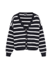 DreiMaster Women Cardigan in navy offwhite stripe