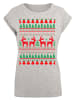 F4NT4STIC T-Shirt Christmas Reindeers Weihnachten Muster in grau meliert