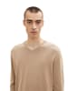 Tom Tailor Dünner Feinstrick Pullover Basic V-Ausschnitt Sweater in Braun