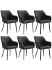 SONGMICS 6er-Set: Esszimmerstuhl in tintenschwarz - (B)60 x (H)85 x (T)62.5 cm