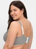 sheego Entlastungs-BH in anthrazit + weiß