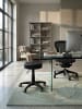 KADIMA DESIGN Bürohocker Kosmetik Leder-Optik, 360° Drehbar, 44-55cm Verstellbar in Schwarz