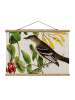 WALLART Stoffbild mit Posterleisten - Vogel auf Leinen Gelb II in Grün
