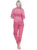 NORMANN Schlafanzug langarm Pyjama Streifen Bündchen in altrose