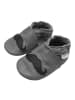 Bemesu Graue Baby-Leder-Laufschuhe, komfortabel mit rutschfester Sohle - Bartmuster
