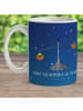 Mr. & Mrs. Panda Plastikbecher Sternzeichen Waage mit Spruch in Sternenhimmel Blau
