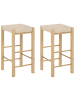 Beliani 2er-Set Barhocker EMBRUN in Braun/Beige