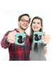 Mr. & Mrs. Panda Kindertasse Stinktier Blume ohne Spruch in Türkis Pastell