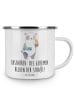 Mr. & Mrs. Panda Camping Emaille Tasse Busfahrer Helden mit Spruch in Weiß