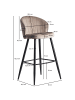FineBuy Barstuhl in Beige / Samt / 53x56x103