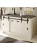 Furn.Design Küchenschrank weiß Pinie, anthrazit Landhaus 161 cm für Spüle / Kochfeld