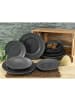 CreaTable CreaTable Rondo SCHIEFER Teller Set 12 teilig in Schwarz