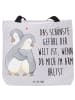 Mr. & Mrs. Panda Tasche Pinguine Kuscheln mit Spruch in Grau Pastell