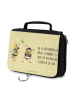 Mr. & Mrs. Panda Schminktasche Hummeln Kleeblatt mit Spruch in Gelb Pastell
