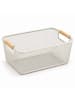 relaxdays Drahtkorb in Creme - (B)37 x (H)16,5 x (T)22,5 cm