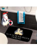 Mr. & Mrs. Panda Duschmatte Pinguin umarmen mit Spruch in Schwarz