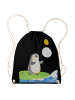Mr. & Mrs. Panda Materialzugbeutel Pinguin Surfer ohne Spruch in Schwarz