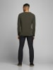 Jack & Jones Rundhals Strickpullover Langarm Sweater aus Baumwolle JJEHILL in Olive